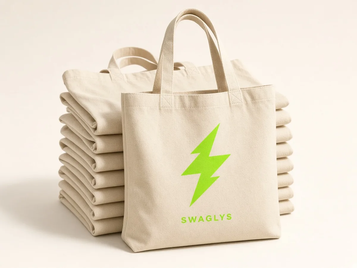100 tote bags, printed & shipped