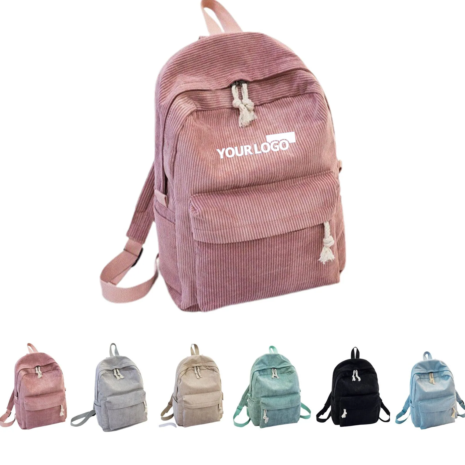 Stylish school backpack with multiple compartments and a large laptop pocket.
