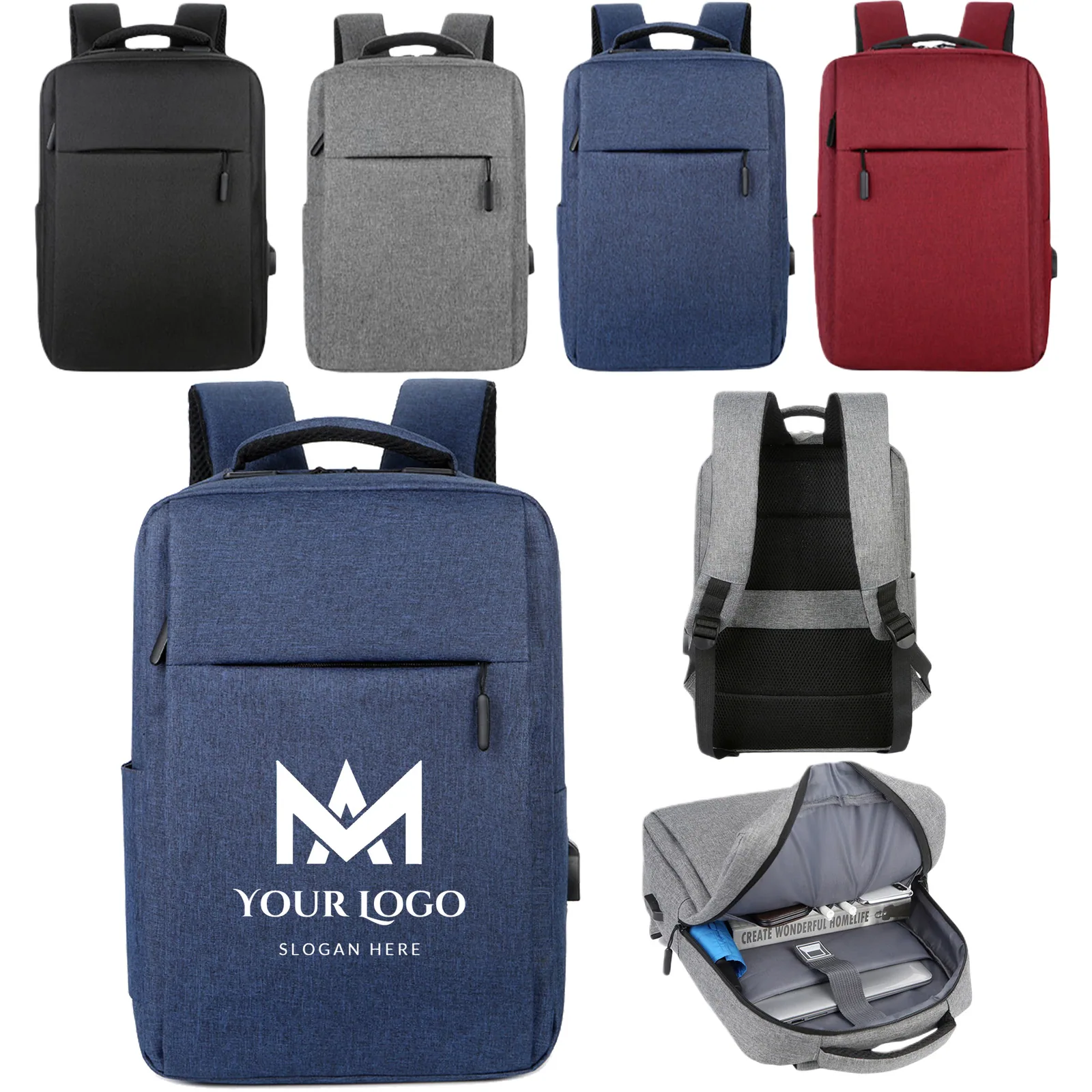 Stylish travel laptop backpack with multiple pockets