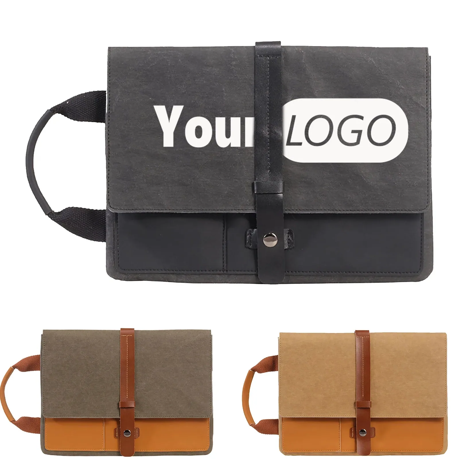 Handheld laptop bag with compartments and handle for easy carrying