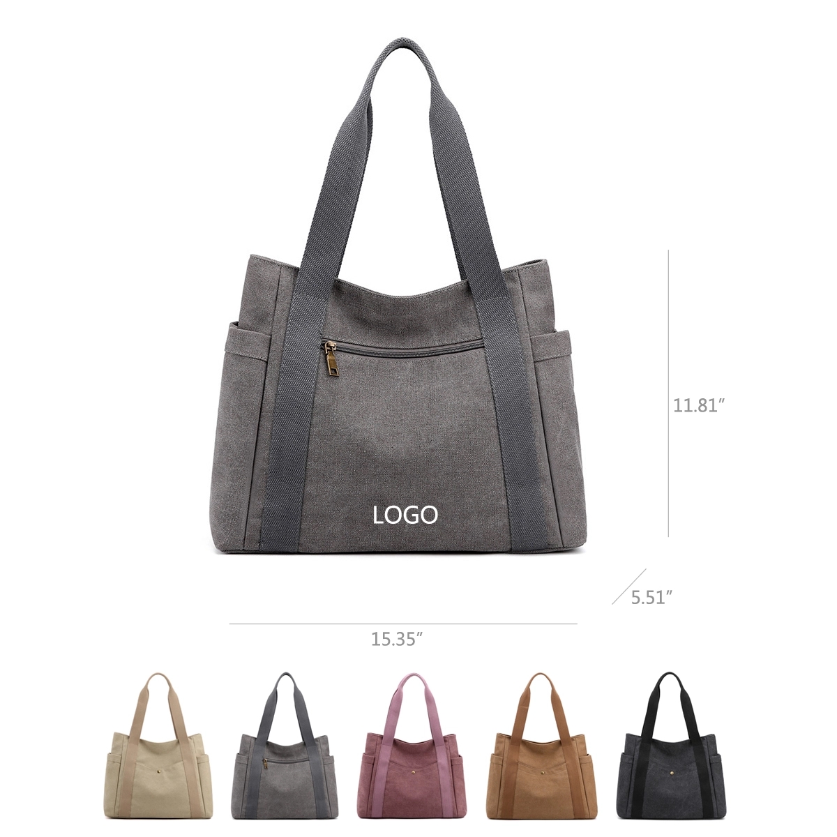 Durable canvas tote bag with sturdy straps and multiple pockets