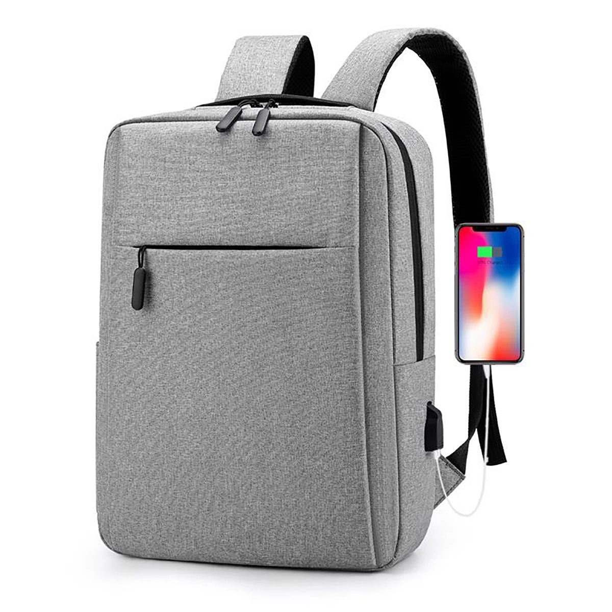 Stylish laptop backpack with padded straps and logo display