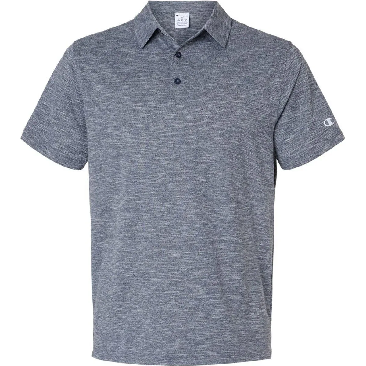 Front view of Unisex Sport Polo showing collar and placket