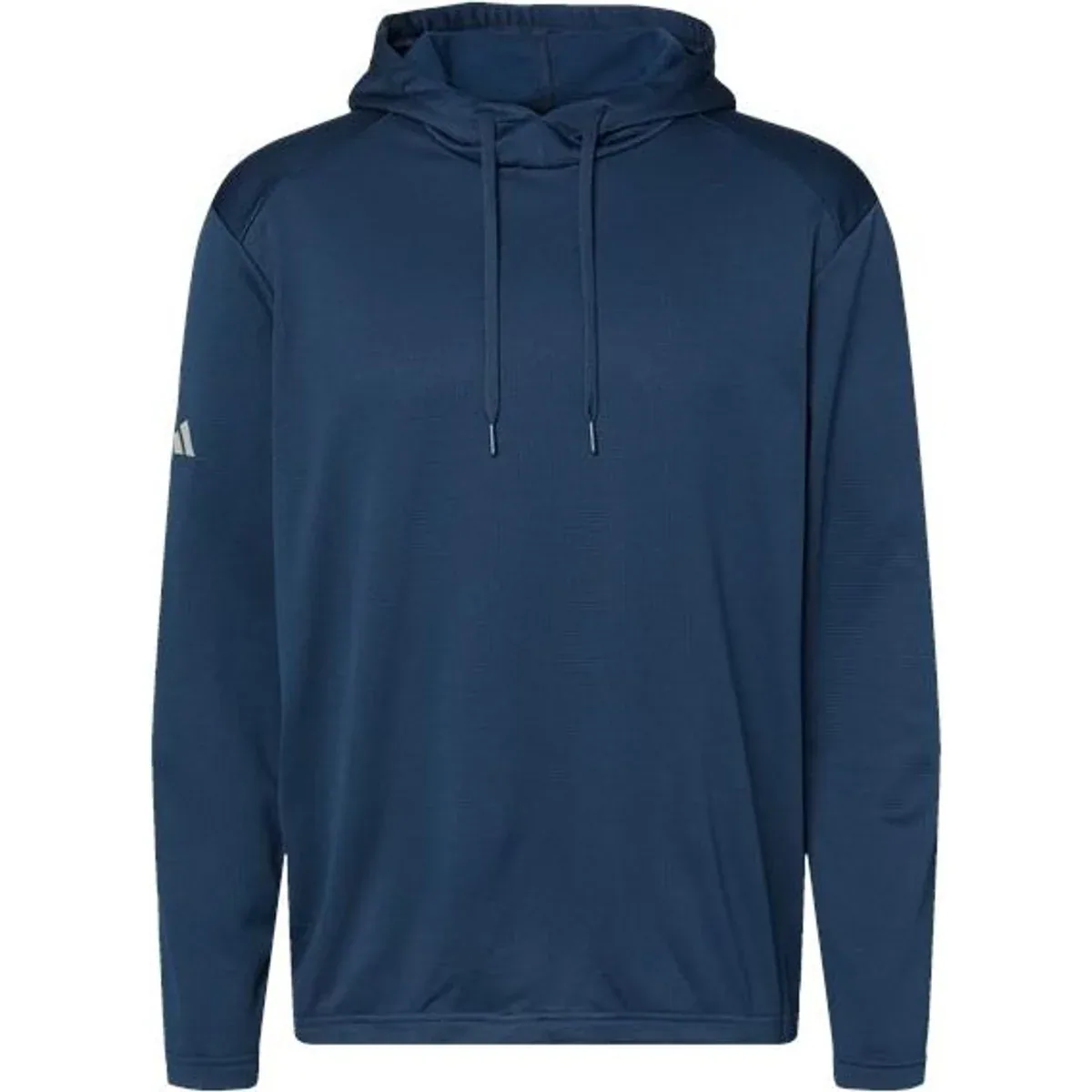 Close-up of the three-panel hood on the sweatshirt