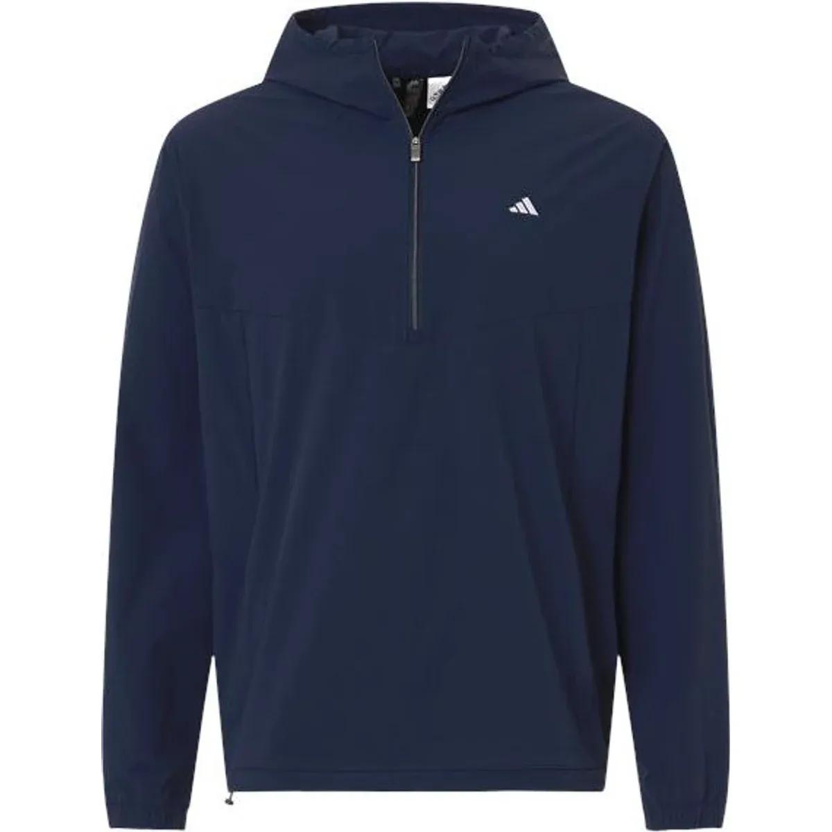 Jacket on a hanger showcasing hood and front pockets