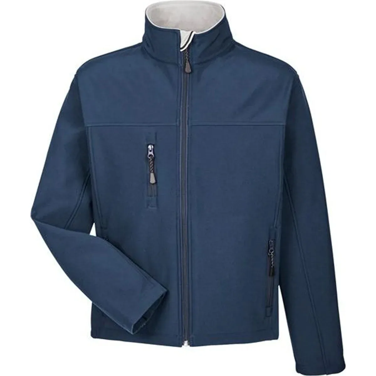 Back view of the Men's Soft Shell Jacket showcasing the dropped hem