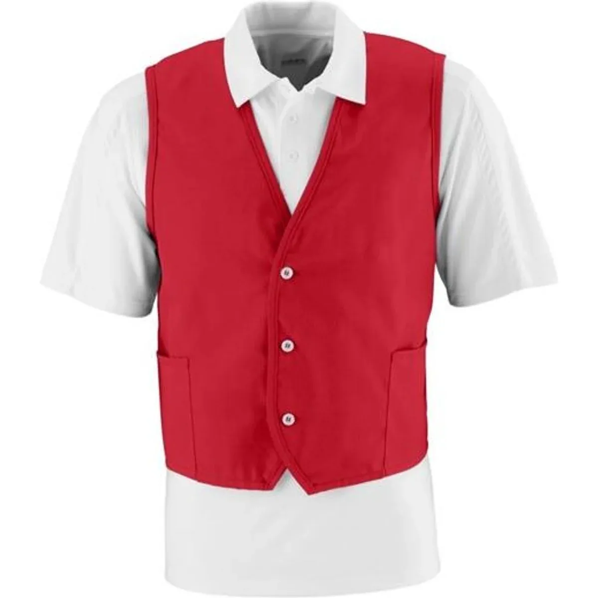 Back view of Unisex Vest displaying clean hemmed bottom