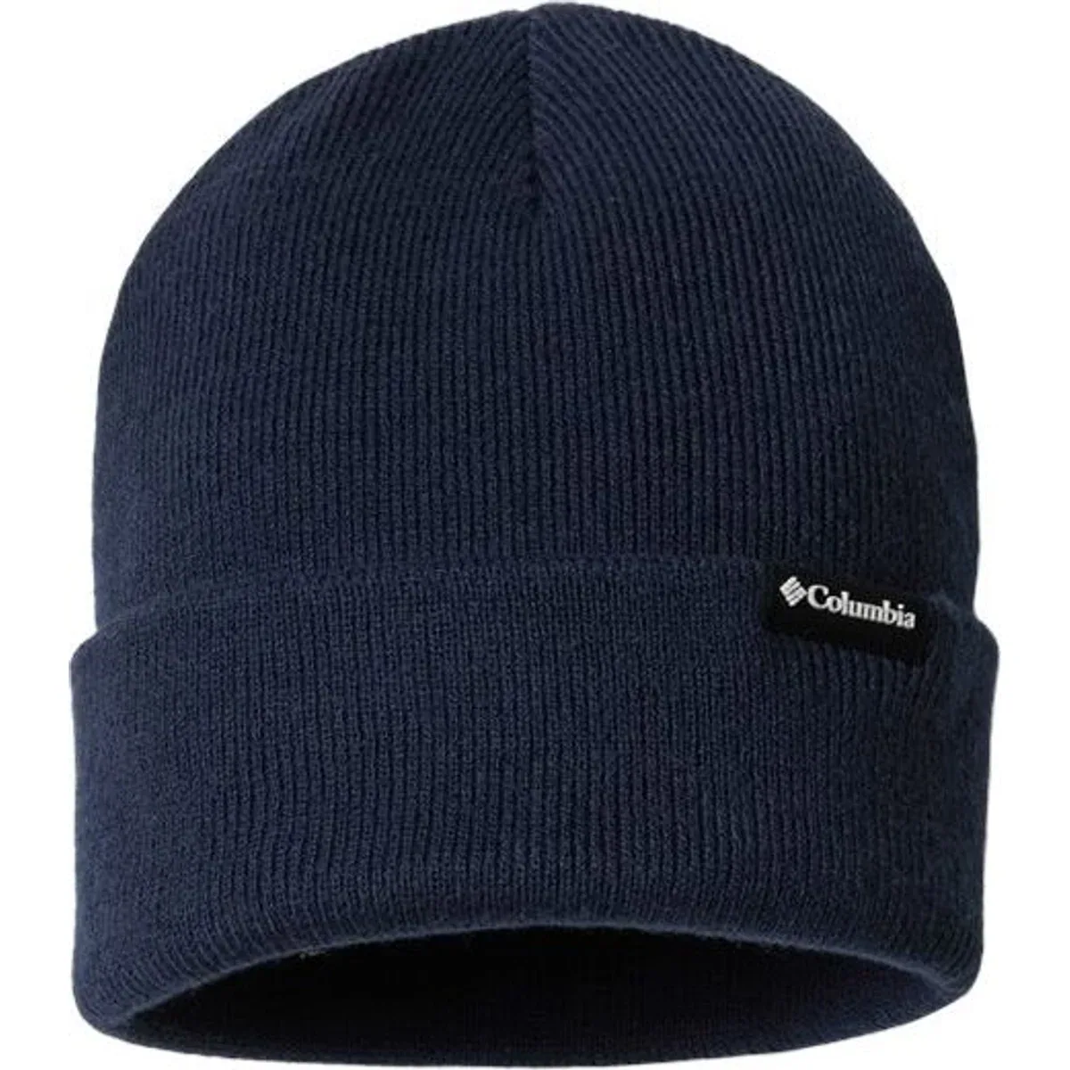 Model wearing the heavyweight beanie in a winter setting